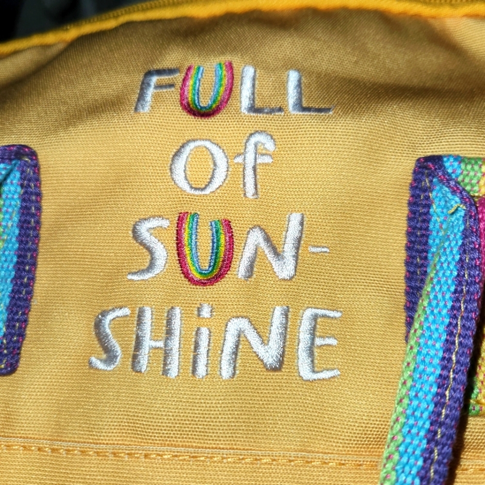 Adotable Yellow Backpack with Colorful Straps "Full of Sunshine"